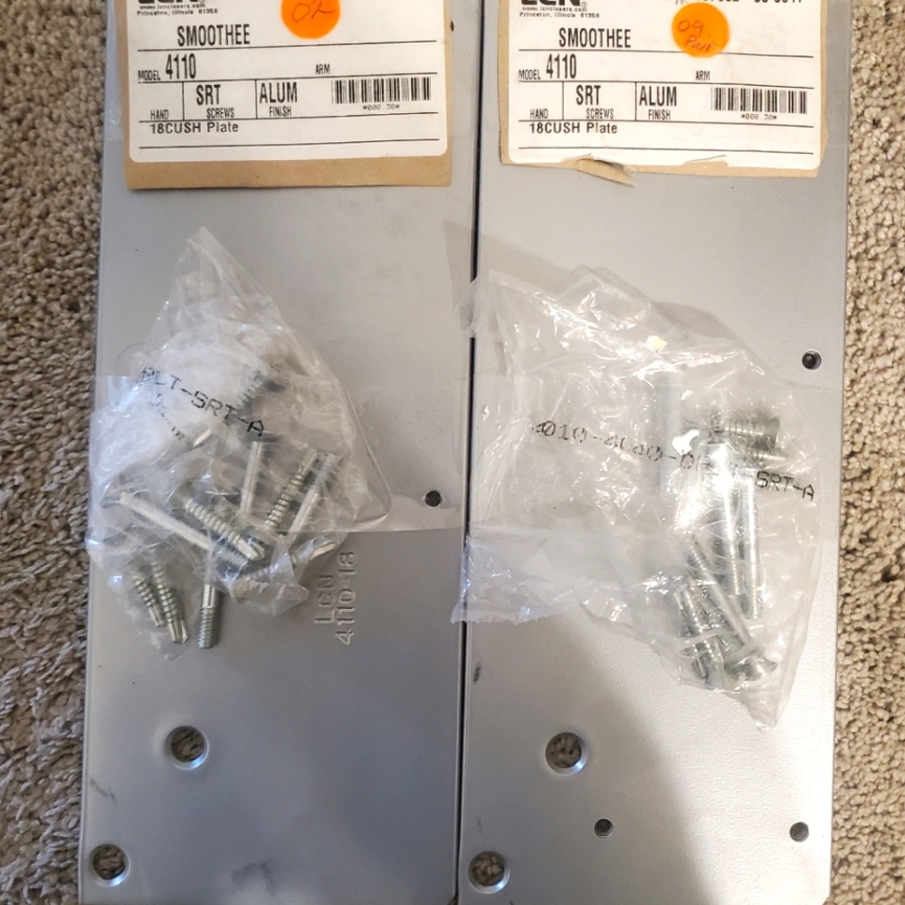 LCN 4110 18 cush Plate, Finish Aluminum Smoothee